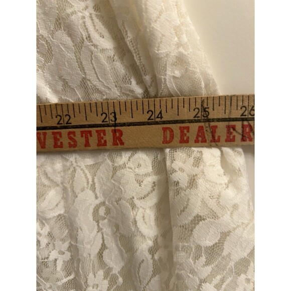 Women's Lace Batwing Sleeve Tunic Top Sz 2X Peasant Boho Fringe Tie - Picture 4 of 5